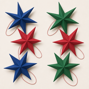 Decorazioni Natalizie Sunbeauty: Stelle di Carta Rosse, Blu e Verdi da Appendere, Ornamenti per Feste e Centri Commerciali - Product Image 2
