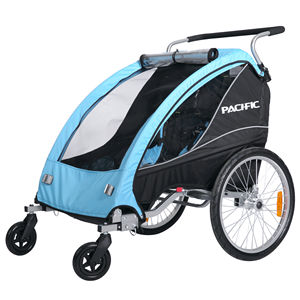 Çocuk bisiklet römorku ve arabası 2 in 1 açık katlanabilir ulaşım bebek taşıyıcı twins BT-513A - Product Image 1