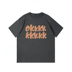 Pequeño MOQ Venta al por mayor 100% algodón de alta calidad de peso pesado 230G Unisex de gran tamaño O-cuello de diseño personalizado de impresión camisetas de los hombres - Product Image 4