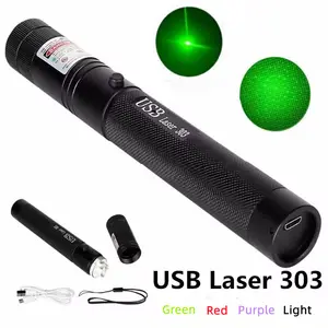 High Power Laser Pointer, Green Laser Pointer High Power Flashlight,  Rechargeable Pointer for USB, with Star Cap Adjustable Focus Suitable for  Hiking