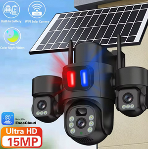Eseecloud 15MP 4 gam thẻ Sim Wifi ba ống kính ngoài trời cctv PTZ giám sát năng lượng mặt trời Máy ảnh không dây ngoài trời Mạng an ninh máy ảnh - Product Image 5