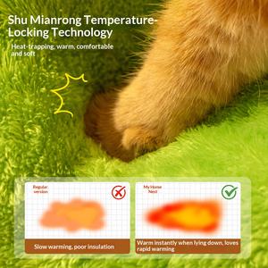 Nid pour chat quatre saisons universel, nid pour animaux de compagnie mignon en forme de monstre, nid fermé et sûr pour chien, petit nid chaud d'hiver pour animaux de compagnie - Product Image 5