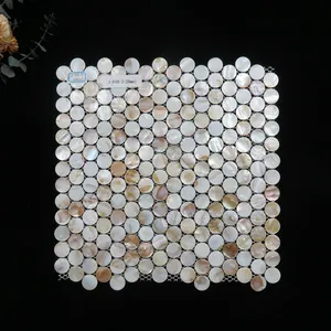 Penny round mother of pearl mosaic tile design mother pearl of shell mosaic suppliers