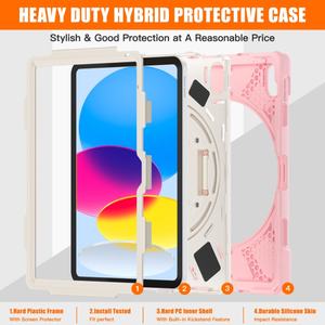 360 étui pour tablette robuste antichoc rotatif pour <span class=keywords><strong>iPad</strong></span> 11 2025 A16 étui pour <span class=keywords><strong>iPad</strong></span> 10th Gen 10.9 "avec antichoc - Product Image 5