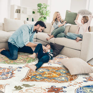 พรมปูพื้นลายเหรียญสไตล์ยุโรป รูปทรงสี่เหลี่ยมผืนผ้า ผลิตจากโพลีเอสเตอร์ ซักเครื่องได้ เหมาะสำหรับห้องนั่งเล่นและห้องนอน - Product Image 2