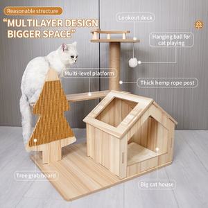 Armoire pour animaux de compagnie étanche en bois intérieur <span class=keywords><strong>chat</strong></span> condo sisal corde planche <span class=keywords><strong>à</strong></span> gratter <span class=keywords><strong>arbre</strong></span> personnalisé chats tour activité <span class=keywords><strong>arbre</strong></span> <span class=keywords><strong>à</strong></span> <span class=keywords><strong>chat</strong></span> - Product Image 5