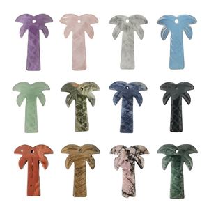 Gran oferta Popular, piedra preciosa Natural, diseño <span class=keywords><strong>de</strong></span> palma <span class=keywords><strong>de</strong></span> <span class=keywords><strong>coco</strong></span>, piedra tallada <span class=keywords><strong>de</strong></span> cristal, colgante <span class=keywords><strong>de</strong></span> collar <span class=keywords><strong>de</strong></span> regalo <span class=keywords><strong>de</strong></span> San Valentín a la moda - Product Image 2