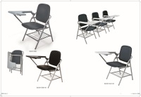 Chaise d'étude de réunion de formation pliante en cuir pu métal noir