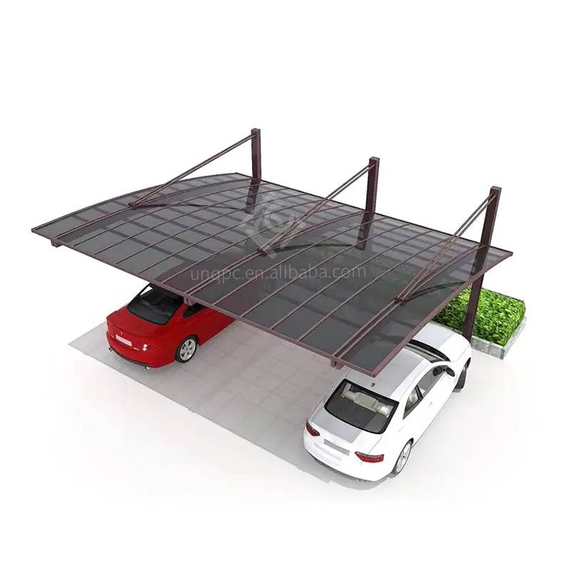 Dış mekan kablosu araba garaj alüminyum güneşlik Carport Park için yüksek sınıf kolay DIY zarif alüminyum/katı PC ev araba portu