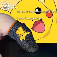 Manchons de doigt pour e-sport en fibre d'argent, mignons et stylés, antidérapants et absorbant la transpiration, avec écran tactile sensible.