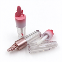 Tube de brillant à lèvres 3D en forme de papillon, flacon transparent vide pour gloss, emballage cosmétique dégradé, conteneur de brillant à lèvres personnalisé avec logo