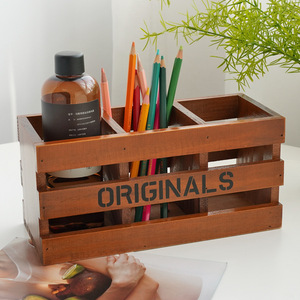 <strong>Remote</strong> <strong>Control</strong> <strong>Storage</strong> Box Creative Multi-Functional Single Wooden <strong>Storage</strong> Zakka Vintage Solid Wood Office Desktop Pen Holder - Product Image 2