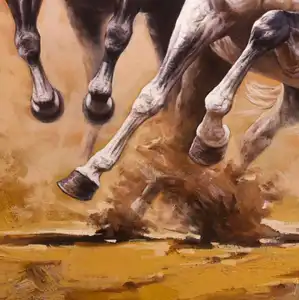 מלון דקור גדול גודל בעלי החיים ריצה קלאסי כתום סוס מירוץ אמנות בעבודת יד שמן סוס ציור