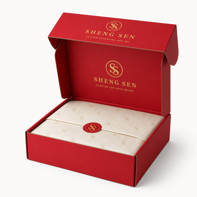 Customized Red Corrugated Mailing Gift Boxes Cardboard Jewelry Handicraft Packaging Transportation Shipping Paper Box with logo