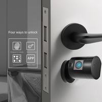Serrure de porte électronique intelligente Tuya avec lecteur d'empreintes digitales, clavier à code, carte-clé pour la maison et l'appartement