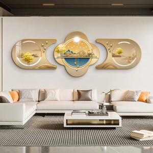 Decorazione Moderna di Lusso per la Casa, Quadro a 3 Pannelli con Stampa Artistica su Porcellana Cristallina, Decorazione da Parete per Soggiorno - Product Image 1