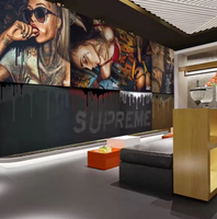 Latar Belakang Grafiti yang Dilukis Tangan Gaya Hipster Mural Industri Toko Pakaian Studio Senam Studio Tari Hip-hop Wallpaper Tari Jalanan