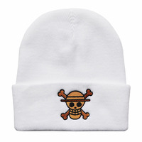 Gorro de Punto Cálido con Diseño de Anime de Monkey D. Luffy, Bordado de Alta Calidad en 5 Colores, para Exteriores