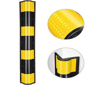 Protection d'angle en caoutchouc réfléchissant pour entrepôts, parkings, garages et murs, type colonne carrée - Product Image 4