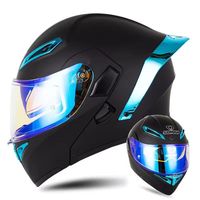 Nouveau casque de moto respirant quatre saisons, épaissi, à double visière, rabattable