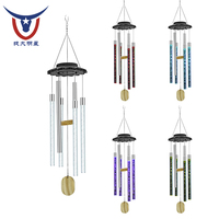 Lampe solaire LED à carillon éolien pour décoration de jardin, avec 6 tubes à changement de couleur, étanche IP44, pour commémoration