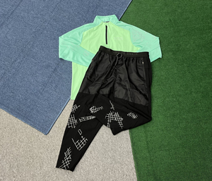 Completo Sportivo da Uomo <span class=keywords><strong>2</strong></span> Pezzi Maglia a Maniche Lunghe con Mezza Zip Pantaloni Fantasia per Palestra Corsa Abbigliamento Casual Attivo Set Due Pezzi - Product Image 5