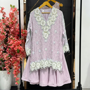 Salwar Kameez traditionnel rose brodé pour femmes, coupe ample, longueur midi, en coton, tenue de mariage, style Inde Pakistan - Product Image 1