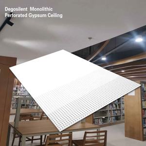 Système de plafond monolithique sans joint en plâtre acoustique et système de grille métallique suspendue, panneaux en bois, panneaux en gypse perforés - Product Image 5