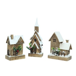 Décorations de Noël en bois, fournitures de décoration de Noël, maison de neige lumineuse de Noël, décoration de scène d'<span class=keywords><strong>igloo</strong></span> en bois de Noël, ornements - Product Image 1