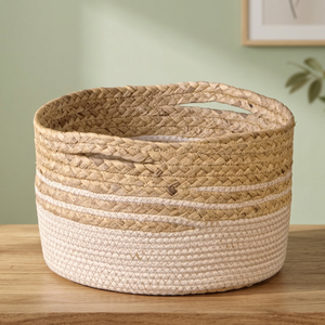 Eco-friendly Vintage Style Weaving Water Hyacinth <b>Basket</b> Home Decorative Christmas Decorations Gifts <b>Foldable</b> Laundry <b>Basket</b> - Product Image 1
