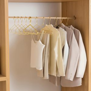 Golden Metal <b>Clothes</b> Shirts Hanger with Groove Strong Bearing Capacity Coats Suit Hanger, <b>Clothes</b> Cabide Hanging Rack Hangers - Product Image 3