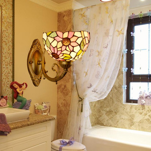 Lampes murales de chevet de chambre à coucher rustiques et créatives, directes d'usine, en verre teinté, tournesol, balcon, couloir - Product Image 4