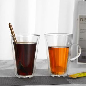 Tasse à café/eau créative en verre borosilicate à double paroi transparente, isolée thermiquement - Product Image 1
