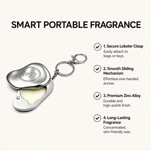 HKH – Porte-clés parfum solide longue durée avec couvercle coulissant pour voyage et usage quotidien – Fabricant OEM de marques privées - Product Image 5