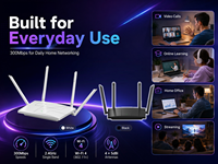 Router Inalámbrico de 300Mbps Directo de Fábrica, 2.4GHz 802.11n, Router WiFi para el Hogar con 4 Antenas de 5dBi, Proveedor OEM ODM