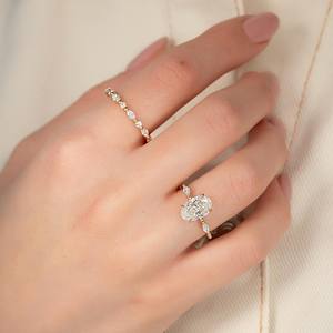 Anillo de Compromiso de Lujo de 14k y 18k con Certificado IGI, CVD, HPHT, VVS, Cultivado en Laboratorio, para Mujer, Corte Pera, para Boda - Product Image 3