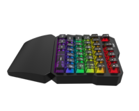 Clavier de jeu mécanique JEDEL KL16 à 35 touches, à une main, avec repose-poignets, interrupteurs rouges et touches transparentes