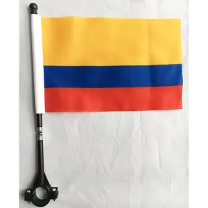 사용자 정의 인쇄 자전거 플래그 국기 폴리 에스터 핸들 바 콜롬비아 플래그 야외 사이클링 장식