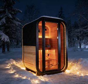 Sauna cuadrada de diseño sostenible con infrarrojos lejanos para 2 personas, para mejorar la circulación, sauna para espacios pequeños para la purificación del cuerpo - Product Image 1