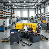 Scie à ruban métallique motorisée CNC GOLDLINK, nouveau style, coupe d'angle 0-45 degrés, entièrement automatique, multi-tension 4,8 kW