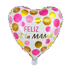 Gran oferta 18 pulgadas español rojo Feliz Día DE LA MADRE Feliz Dia Mama Mom Foil Globos corazón Dia De La Madre Globos para fiesta Deco - Product Image 3