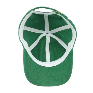 หมวกเบสบอลคอร์ดูรอยคุณภาพสูงแบบสั่งทำพิเศษ 6 แผง ปักลายสีเขียว หมวกแก๊ปทรงแด๊ด - Product Image 6