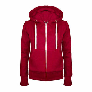 Sweat à capuche pour femmes, Logo personnalisé à fermeture éclair, vente en gros, - Product Image 3