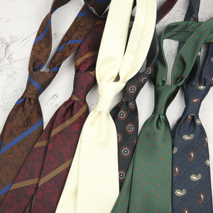 <span class=keywords><strong>Corbata</strong></span> de Hombre Estilo Casual Retro, Jacquard Marrón, Verde Oscuro, Estampado de Flores de Paisley, 8CM, Poliéster, Estilo Formal - Product Image 2