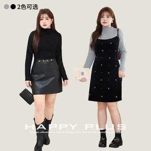 Runqi Top Brillante de Cuello Alto Negro con Purpurina Tallas Grandes Ajuste Holgado Capa Interior Moda Femenina Capa Base - Product Image 5