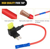 Conector de Fusible para Automóvil, Portafusibles de Perfil Bajo, Apto para Fusibles de Inserción Medianos de 25A 32V 16 AWG