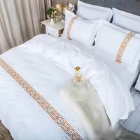 Ensemble de literie de chambre à coucher 100% coton, drap de lit de couleur blanche, taille unique en percale