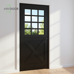 Portes d'entrée en bois massif de chêne africain et d'acajou, style ferme, personnalisées, avec panneaux en verre, pour maison, finition extérieure en bois, <span class=keywords><strong>porte</strong></span> hollandaise - Product Image 4