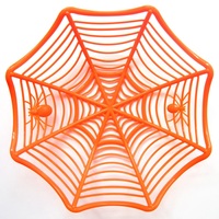 Halloween decoratie 2026: zwarte spinnenweb schaal, fruitplateau, snoep- en biscuitset, mandje, schaal, Halloween feestbenodigdheden
