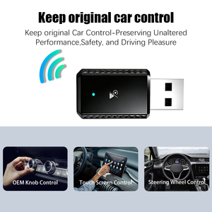 อะแดปเตอร์ไร้สาย CarPlay & Android Auto แบบ 2-in-1  ใช้งานได้ทันที กล่องสมาร์ทขนาดเล็กสำหรับ iPhone และ Android ที่มีระบบ CarPlay แบบใช้สายจากโรงงาน - Product Image 5